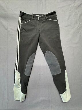 Dover Saddlery Riding Breeches Pants SZ 30 Equestrian Gray Green Stretch G44